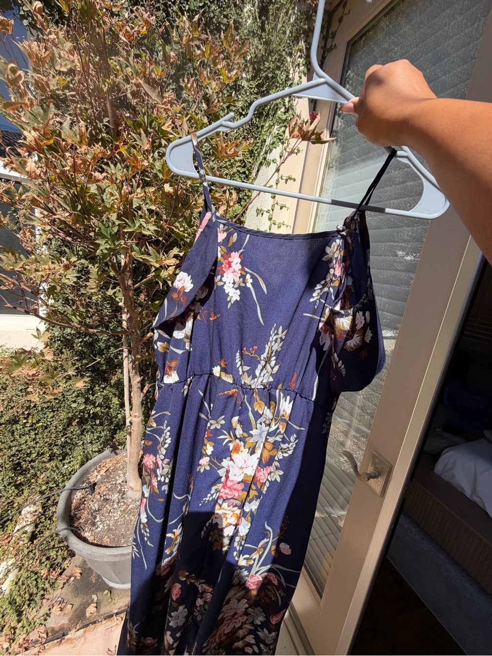 Fashion Nova Navy Floral Maxi Dress